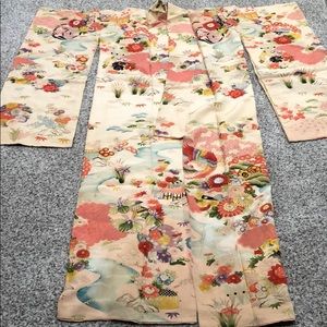 Antique Japanese Silk Kimono circa 1940s